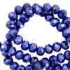 Top Facet kralen 6x4 mm disc Egyptian blue-pearl shine coating