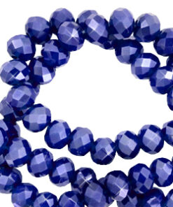 Top Facet kralen 6x4 mm disc Egyptian blue-pearl shine coating
