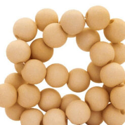 6mm acryl kraal matt Light brown