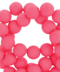 4mm acryl kralen Neon pink (100 st)