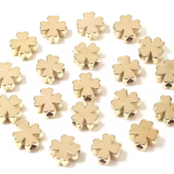 Metallook kraal klavertje 4 goud 8mm