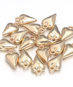 Metallook bedel hartje 11x19mm goud