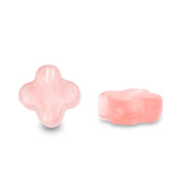  Natuursteen kralen rozenkwarts klaver Pink transparent