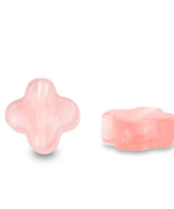  Natuursteen kralen rozenkwarts klaver Pink transparent