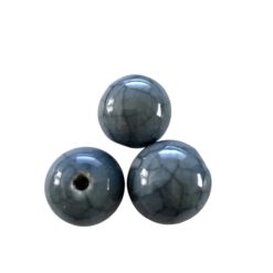 Keramiek kralen Grijs crackle 18mm