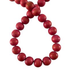 Houten Kralen zacht rood 12mm