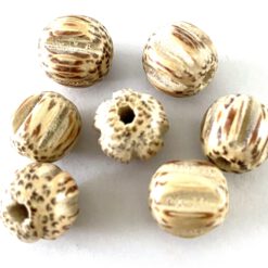 Houten kralen 10mm met ribbel