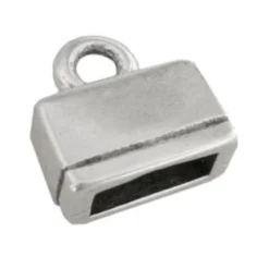 DQ eindkapje voor 10mm plat leer antiekzilver