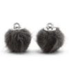 Pompom bedels faux fur 12mm grey