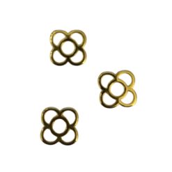 Bedel DQ metaal Barcelona flower 24K 12mm (nikkelvrij)