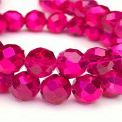 Facet glaskralen rond 2mm Fuchsia