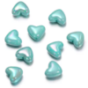 Acryl kralen hartje 9mm Aqua AB glans