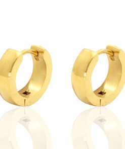 RVS oorbellen creolen bol 13mm Goud