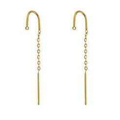 Roestvrij stalen (RVS) Stainless steel oorbellen met oogje Gold