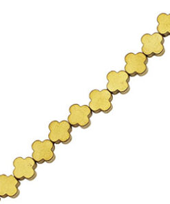 Hematite kralen klaver 4mm Gold