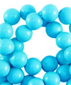 10mm acryl kralen shiny Turquoise blue