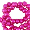 DQ Glasparels 6mm fuchsia roze