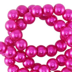 DQ Glasparels 6mm fuchsia roze