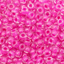 Miyuki rocailles 8/0 - fuchsia lined crystal