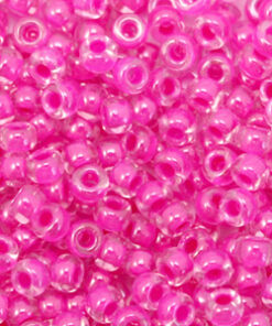 Miyuki rocailles 8/0 - fuchsia lined crystal