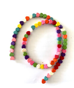 Kralen keramiek hart Multicolour