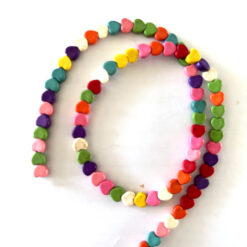 Kralen keramiek hart Multicolour