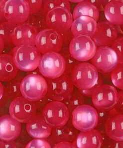 Acryl kralen cateye 8mm fuchsia rood