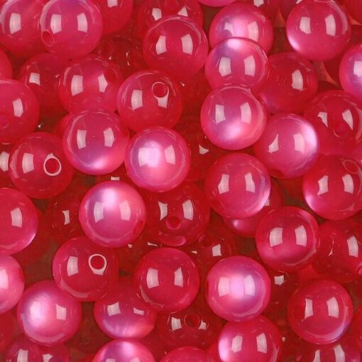 Acryl kralen cateye 8mm fuchsia rood