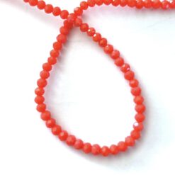 Facet glaskralen rond 2mm Oranje