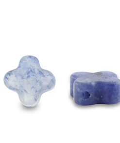 Natuursteen kralen sodaliet en microklien klaver Dark blue