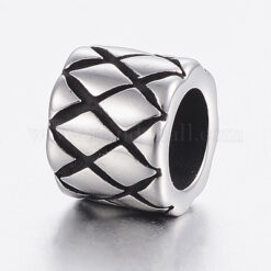 Roestvrij stalen (RVS) kraal antiek zilver 9x8mm