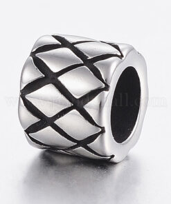 Roestvrij stalen (RVS) kraal antiek zilver 9x8mm