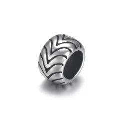 Roestvrij stalen (RVS) kraal antiek zilver 9x6mm