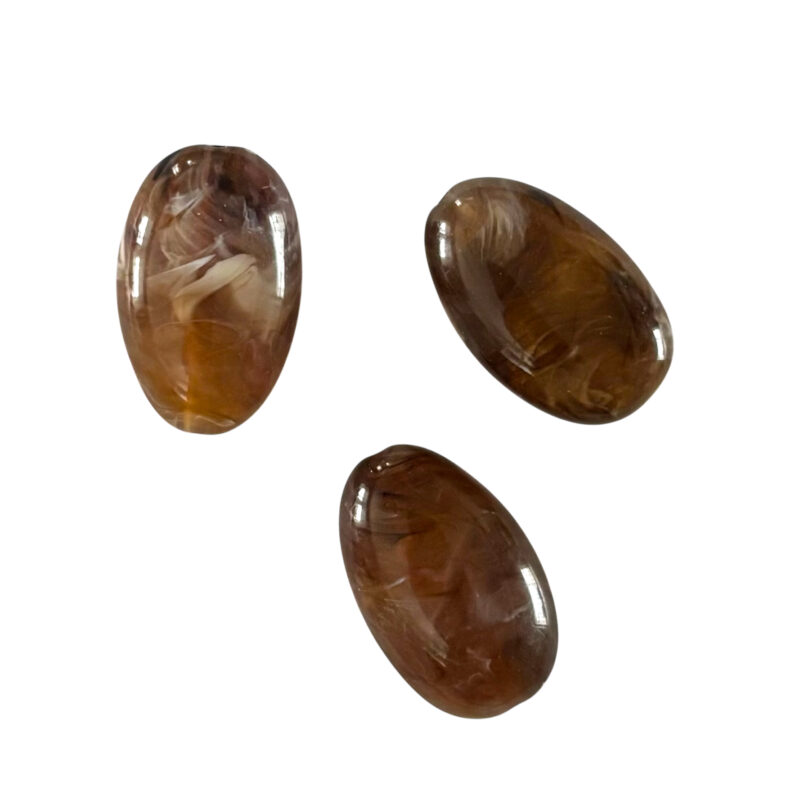 Marmer acryl kralen XL 29x19mm brown white