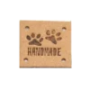 PU Leren label 'Handmade' dog beige 20x20mm