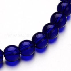 Glaskralen donker kobalt blauw 10mm