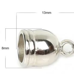 CCB eindkapje 8mm zilver