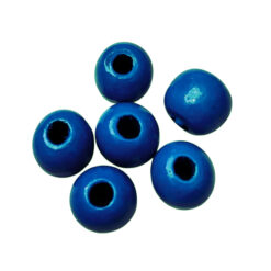 Houten kralen rond 12mm blauw