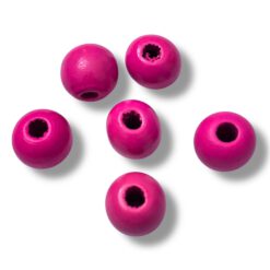 Houten kralen rond 12mm fuchsia