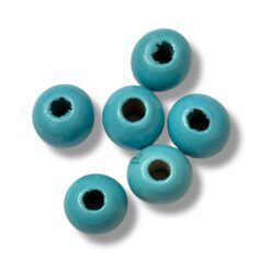 Houten kralen rond 12mm aqua