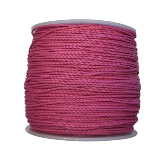 Waxkoord gedraaid 1mm Fuchsia roze (5m)