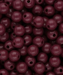 8 mm DQ acryl kralen shiny mahony red