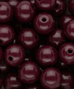 12 mm DQ acryl kralen shiny Mahogany red - artikelnummer 105182