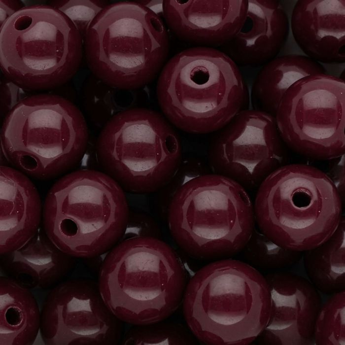 12 mm DQ acryl kralen shiny Mahogany red - artikelnummer 105182
