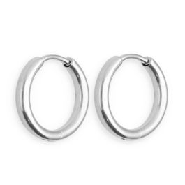 Roestvrij stalen (RVS) Stainless steel oorbellen creolen Zilver - artikelnummer 61363