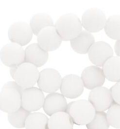 8 mm acryl kralen matt White - artikelnummer 64014
