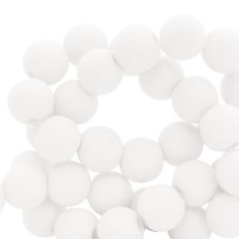 8 mm acryl kralen matt White - artikelnummer 64014
