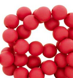8 mm acryl kralen matt Candy red - artikelnummer 71319