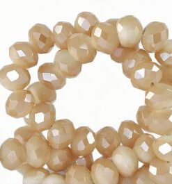 Top Facet kralen 4x3mm disc Chadwick brown-pearl shine coating - artikelnummer 78009