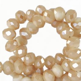 Top Facet kralen 4x3mm disc Chadwick brown-pearl shine coating - artikelnummer 78009